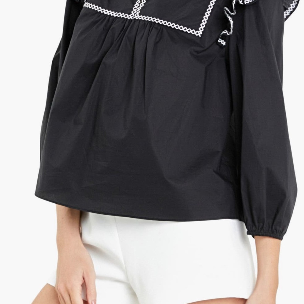 English Factory Embroidered Ruffle Balloon Top at NORDSTROMS NOW! - Picture 3 of 8